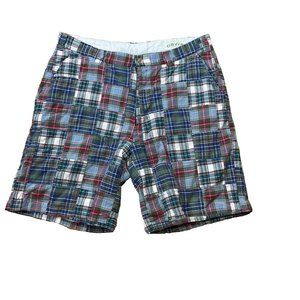 Men’s Orvis Camping/Fishing/Outdoor Shorts Size 36 Plaid 100% cotton Blue 9 In.